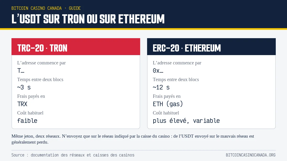 L’USDT sur Tron (TRC-20) comparé à l’USDT sur Ethereum (ERC-20)